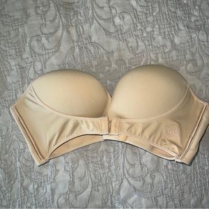 O2 Plunge Nude Strapless Push UP Bra Size 36/80 B